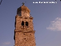 Il campanile del duomo di Krk al tramonto.